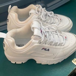 Women's White Fila Sneakers